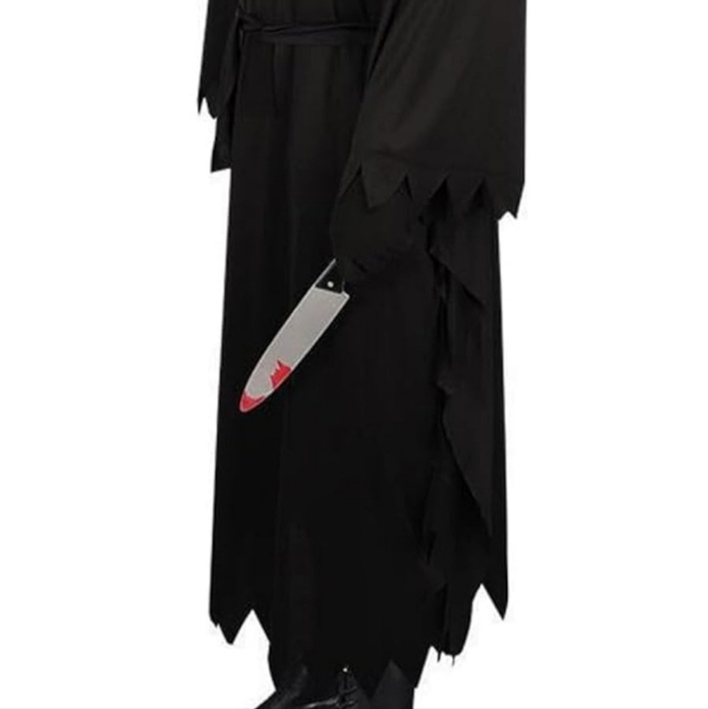 Ghostface Scream Killer Hooded Robe Halloween Costume Fits Up to 200 Lbs Unisex - Picture 4 of 11